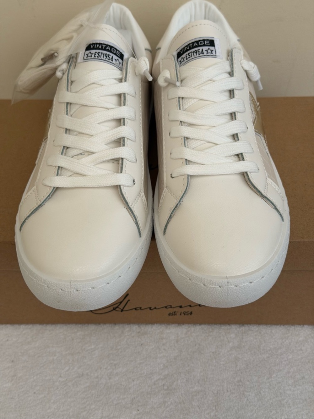 Vintage Havana Women’s Carla Off White Croc  Pattern‎ Sneakers size 8 - Picture 6 of 7